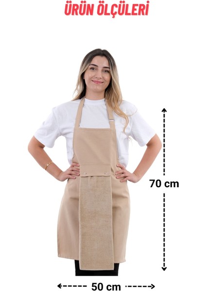 Unisex Mutfak Önlüğü Seti Leke Tutmaz 100% Pamuk 4'lü Eldiven ve Havlu ile fırsatları