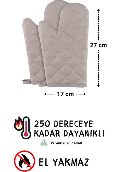 Simple 3'lü Set Ayar Askılı Cepli Mutfak Önlüğü Seti (2 Eldiven) Şef Garson Kafe Aşçı Barista