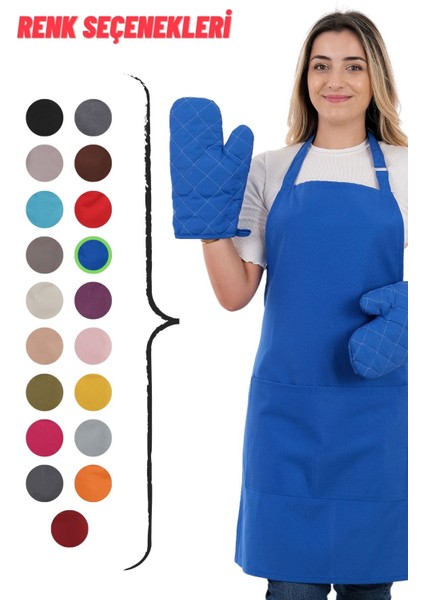 Simple 3'lü Set Ayar Askılı Cepli Mutfak Önlüğü Seti (2 Eldiven) Şef Garson Kafe Aşçı Barista indirimleri