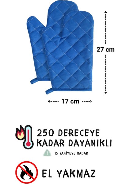 Simple 3'lü Set Ayar Askılı Cepli Mutfak Önlüğü Seti (2 Eldiven) Şef Garson Kafe Aşçı Barista