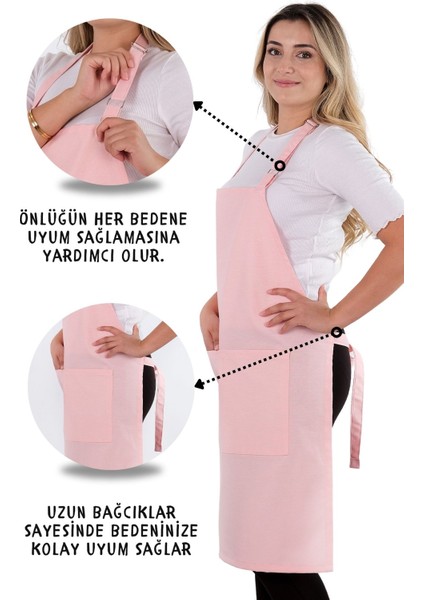 Simple 3'lü Set Ayar Askılı Cepli Mutfak Önlüğü Seti (2 Eldiven) Şef Garson Kafe Aşçı Barista fırsatları