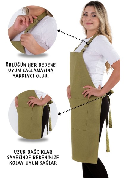 Simple 3'lü Set Ayar Askılı Cepli Mutfak Önlüğü Seti (2 Eldiven) Şef Garson Kafe Aşçı Barista modelleri