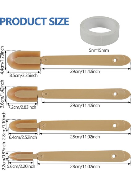4 Adet Kauçuk Kalafatlama Aracı, Kalafatlama Spatulaları Kalafatlama Bitirme Aracı, A (Yurt Dışından)