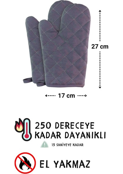 Simple 3'lü Set Ayar Askılı Cepli Mutfak Önlüğü Seti (2 Eldiven) Şef Garson Kafe Aşçı Barista
