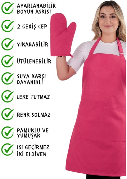 Simple 3'lü Set Ayar Askılı Cepli Mutfak Önlüğü Seti (2 Eldiven) Şef Garson Kafe Aşçı Barista fiyatları