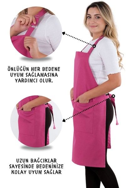 Simple 3'lü Set Ayar Askılı Cepli Mutfak Önlüğü Seti (2 Eldiven) Şef Garson Kafe Aşçı Barista modelleri