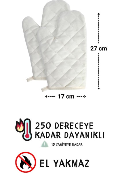 Simple 3'lü Set Ayar Askılı Cepli Mutfak Önlüğü Seti (2 Eldiven) Şef Garson Kafe Aşçı Barista