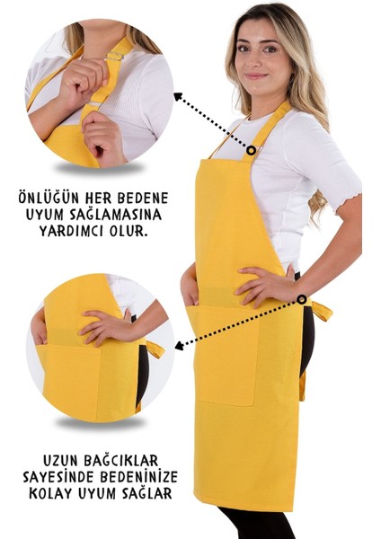 Simple 3'lü Set Ayar Askılı Cepli Mutfak Önlüğü Seti (2 Eldiven) Şef Garson Kafe Aşçı Barista modelleri