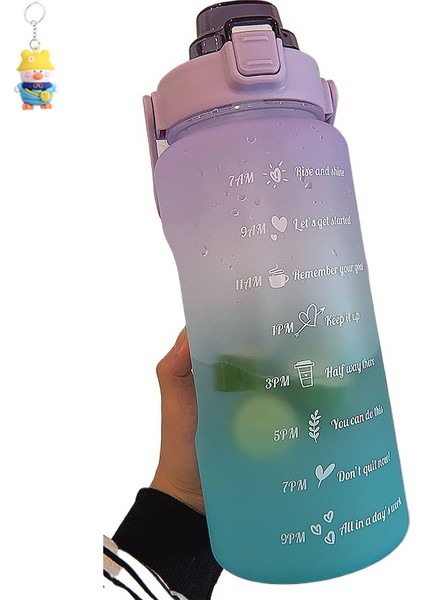 Kadınlar Için Spor Su Bardağı Yaz Büyük Kapasiteli Pipetli Plastik Bardak Taşınabilir Büyük Gradyan Su Bardağı (Yurt Dışından)