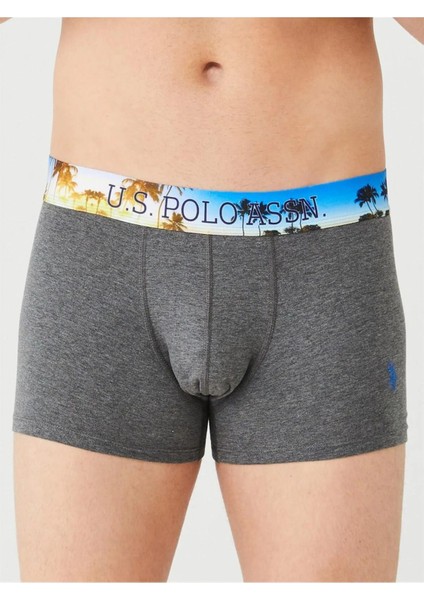 Erkek Saks - Antrasit Melanj - Turuncu 3'lü Boxer 80434