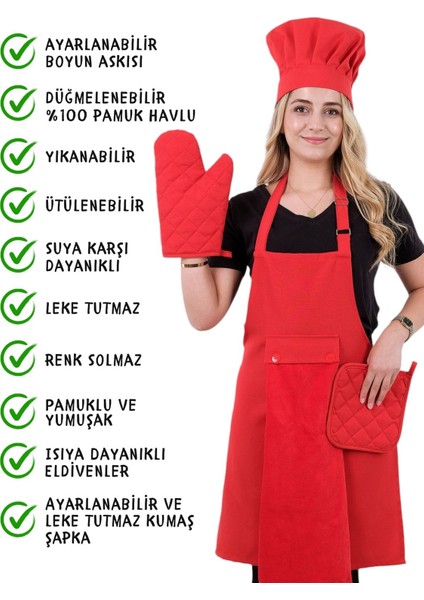 Star Ayar Askılı 5li Mutfak Önlüğü Seti (Ayar Askılı Havlulu Önlük, Şapka, Eldiven, Tutacak) fiyatları