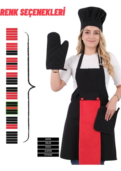 Star Ayar Askılı 5li Mutfak Önlüğü Seti (Ayar Askılı Havlulu Önlük, Şapka, Eldiven, Tutacak) indirimleri