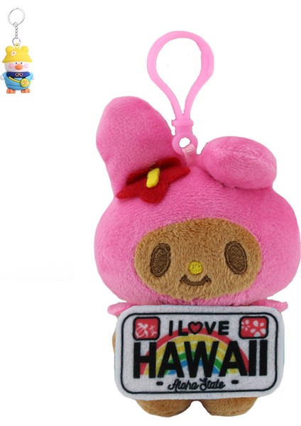 Hawaii Siyah Deri Kedi Jingle Yumurta Sarısı Kardeş Anahtarlık Yumurta Sarısı Kardeş Peluş Bebek Kolye (Yurt Dışından)