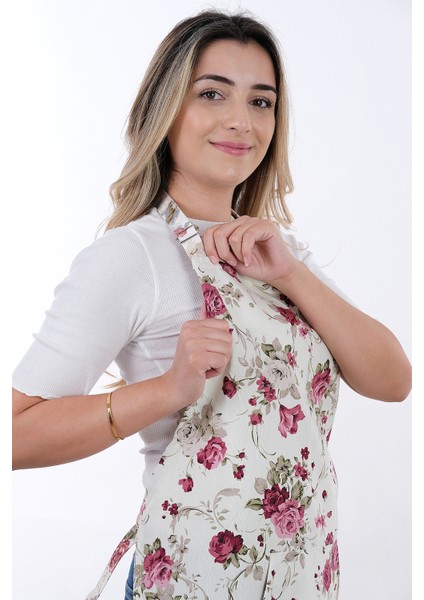 Motif Ayarlanabilir Askılı Şef Önlüğü Chef Mutfak Önlüğü