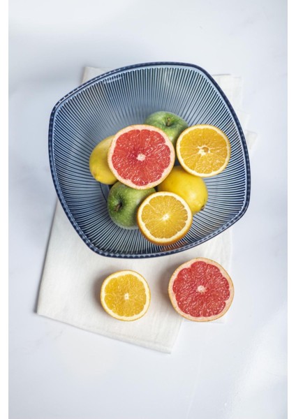 Akrilik Barok Lacivert Büyük Kare Meyve & Salata Kasesi & Karıştırma Kabı / 3,3 Lt (Cam Değildir) modelleri