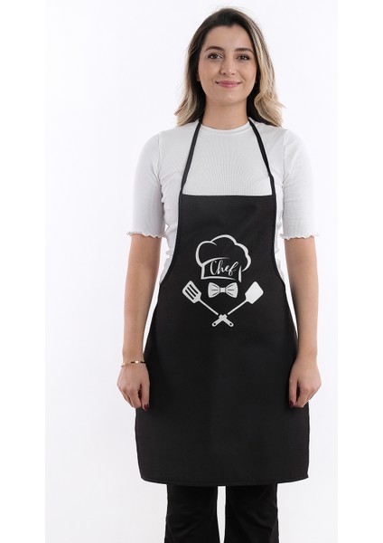 Beautiful Sıvı Geçirmez Su Geçirmez Mutfak Önlüğü - Siyah2