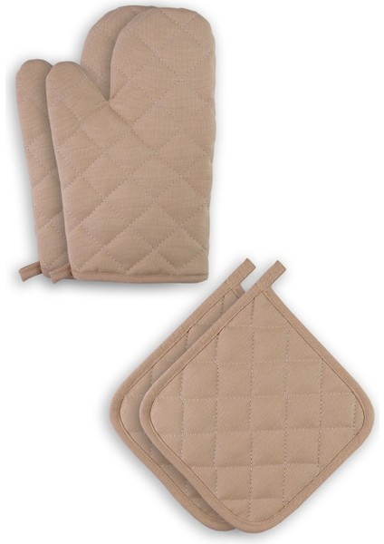 Yanmaz ve Isıya Dayanıklı Fırın Eldiveni ve Tutacak (2 Eldiven, 2 Tutacak) fiyatları