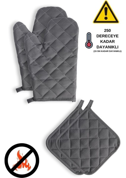 Fırın Eldiveni ve Tutacak (2 Eldiven, 2 Tutacak)