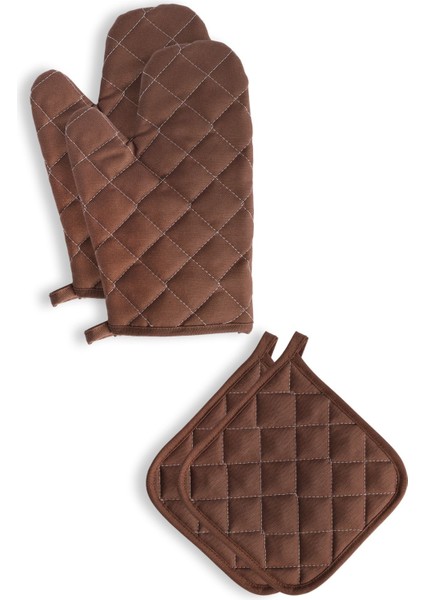 Yanmaz ve Isıya Dayanıklı Fırın Eldiveni ve Tutacak (2 Eldiven, 2 Tutacak) fiyatları