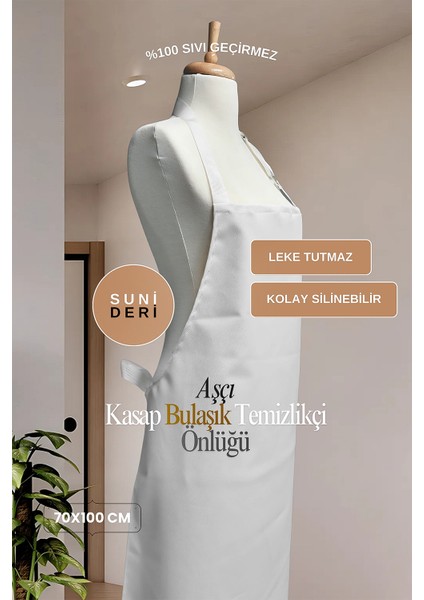 Suni Deri Su Geçirmez Bulaşıkçı Önlüğü Aşçı Önlüğü Kasap Önlüğü Temizlikçi Önlüğü fırsatları