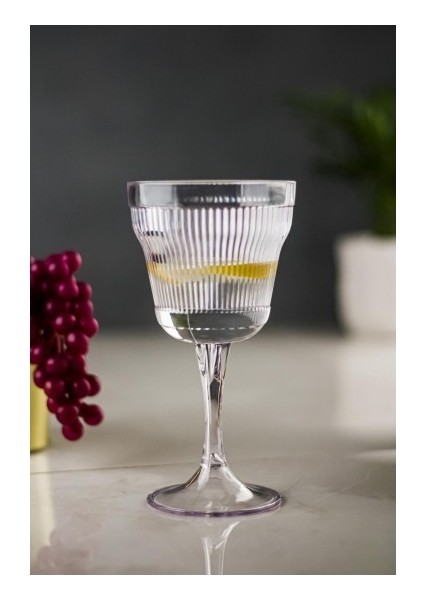 Barok Şeffaf Ayaklı Bardak