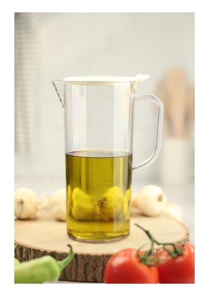 Akrilik Ölçekli Şeffaf Yağlık & Yağdanlık & Ölçü Kabı 1 lt