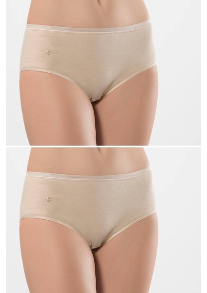 Kadın Ribanalı Dikişsiz 2li Pamuklu Bikini Külot
