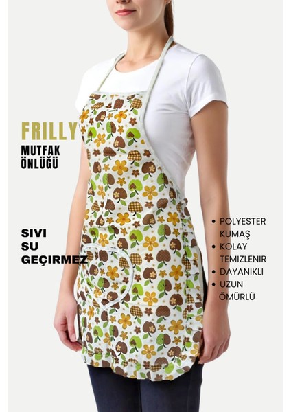Frilly Ikili Paket Mutfak Önlüğü Sıvı Geçirmez Su Geçirmez Mutfak Önlüğü modelleri