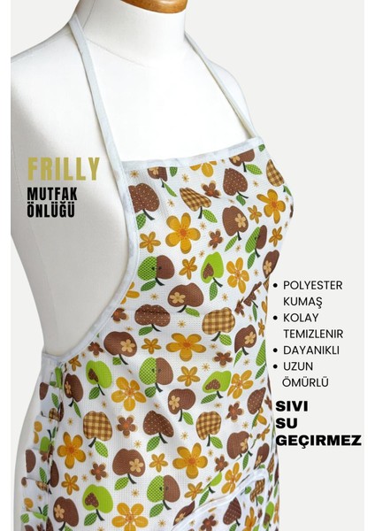 Frilly Ikili Paket Mutfak Önlüğü Sıvı Geçirmez Su Geçirmez Mutfak Önlüğü fırsatları