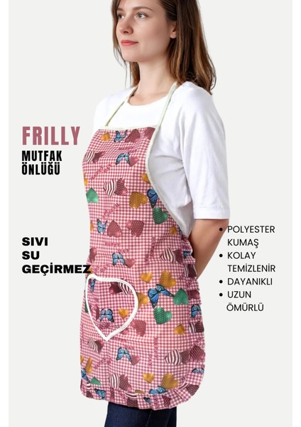 Frilly Ikili Paket Mutfak Önlüğü Sıvı Geçirmez Su Geçirmez Mutfak Önlüğü modelleri