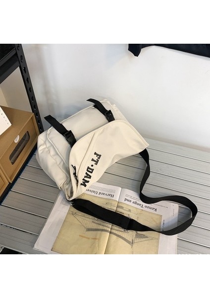 Japon Ins Modaya Uygun Marka Çok Yönlü Büyük Kapasiteli Crossbody Çanta Kore Rahat Naylon Hong Kong Tarzı Fonksiyonel Çanta Alet Çantası (Yurt Dışından)