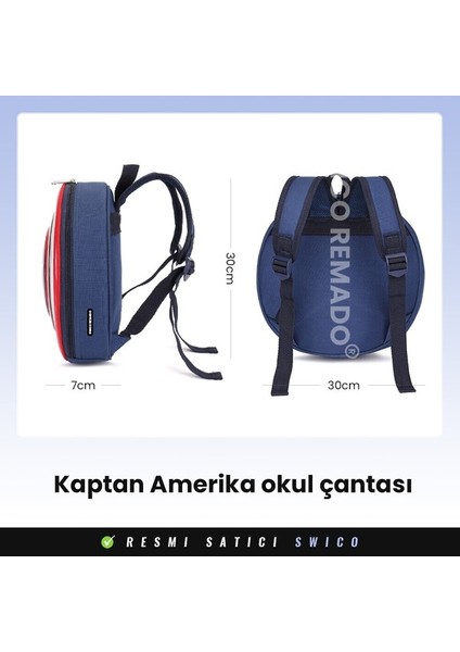Kaptan Amerika Kalkanı Anaokulu Çantası - Mavi (Yurt Dışından) fiyatları