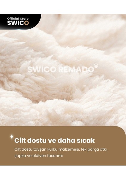 Çocuklar Için Sevimli Kış Kapşonlu Şapka Eşarp - Siyah (Yurt Dışından)