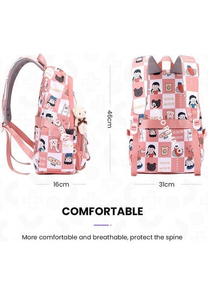 Çok Bölmeli Büyük Kapasiteli Sırt Çantası - Pembe (Yurt Dışından) fiyatları