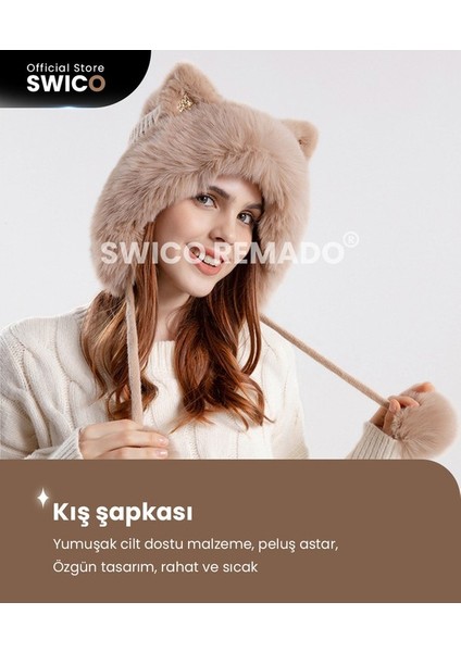 Kadın Kış Peluş Şapka - Bej (Yurt Dışından) modelleri