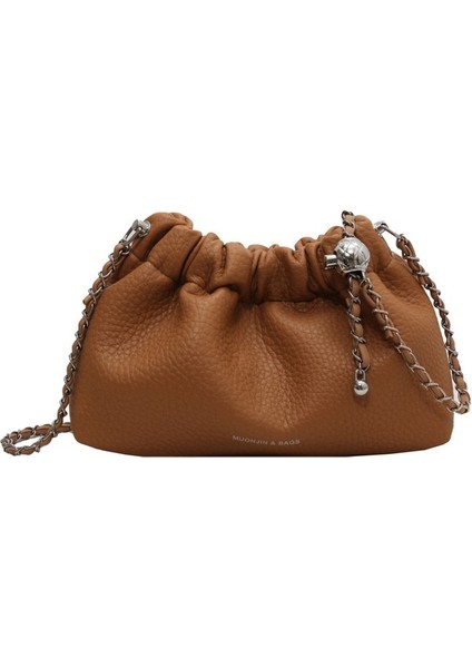 Kadınlar Için Düz Renk Niş Omuz Çantası Çok Yönlü Zincir Crossbody Kova Çantası (Yurt Dışından)