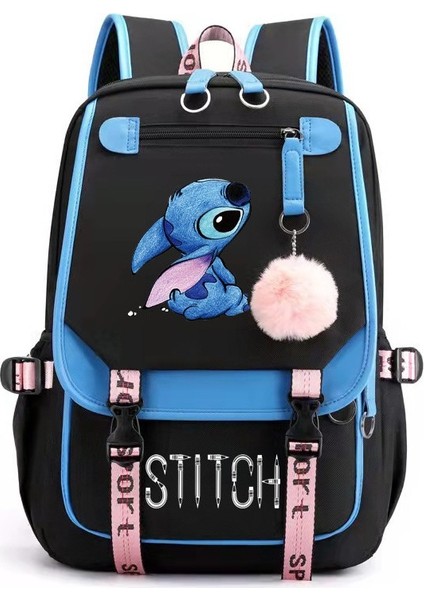 Yeni Lilo Stitch Stitch Stitch USB Şarj Edilebilir Okul Çantası Erkek ve Kadın Öğrenci Sırt Çantası Sırt Çantası (Yurt Dışından) fiyatları