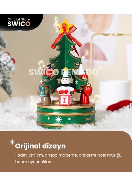 Noel Ağacı Ahşap Müzik Kutusu - Yeşil (Yurt Dışından) modelleri