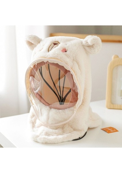 Çocuklar Için Sevimli Kış Kapşonlu Şapka Eşarp - Beyaz (Yurt Dışından) fiyatları