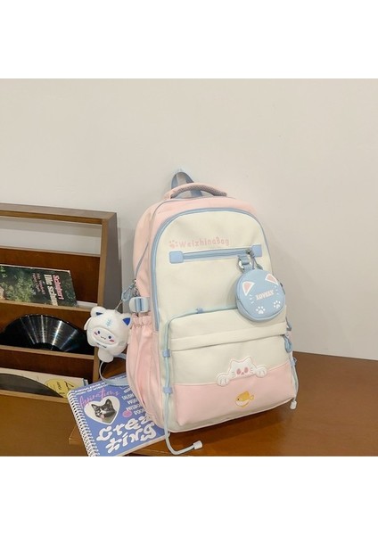 Ortaokul, Lise Öğrencileri Için Yüksek Kali, Çok Yönlü, Hafif, Sevimli, Kontrast Renkli Sırt Çantası (Yurt Dışından)