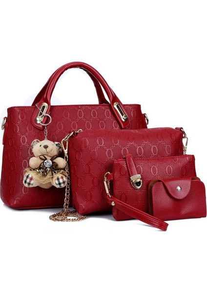 Kadın Çantası Dört Parçalı Set Anne Çantası Tek Omuz Crossbody (Yurt Dışından)