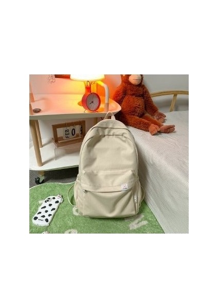 Kızlar Okul Çantası Kadın Kore Versiyonu Ortaokul Öğrencisi Sevimli Düz Renk Sırt Çantası Lise Öğrencisi Büyük Kapasiteli Sırt Çantası (Yurt Dışından)