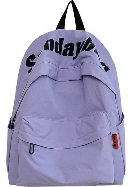 2024 Yeni Moda Bisiklet Basit Sırt Çantası Büyük Kapasiteli Çok Katmanlı Ortaokul Üniversite Öğrencisi Okul Çantası Sırt Çantası (Yurt Dışından)