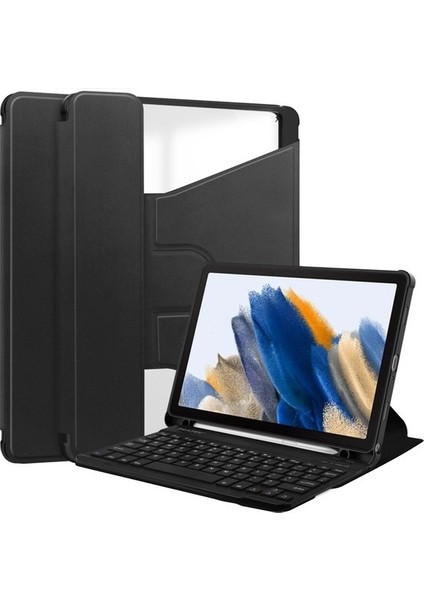 Samsung Galaxy Tab A9 Bluetooth Klavye ile Tablet Kılıfı+ Dönen Stand Pu+ Akrilik Kapak (Yurt Dışından)