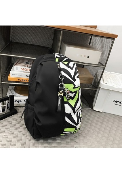 Erkekler Için Şık Sokak Sırt Çantası, Ortaokul Öğrencileri, Okul Çantaları, Lise Öğrencilerinin Kişiselleştirilmiş Grafiti Moda Marka Kampüs Sırt Çantaları (Yurt Dışından)