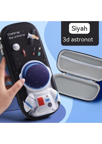 Öğrenci Kalem Çantası Bez Yüzü Eva 3D Karikatür Kalem Çantası Astronot (Yurt Dışından)