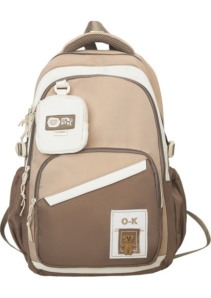 Çalışma Tarzı Okul Çantası Erkek Büyük Kapasiteli Ortaokul Öğrencisi Sırt Çantası Moda Serin Üniversite Öğrencisi Çift Sırt Çantası (Yurt Dışından)