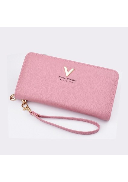 Çift Fermuarlı Büyük Kadın Cüzdanı B-316 - Pembe (Yurt Dışından)