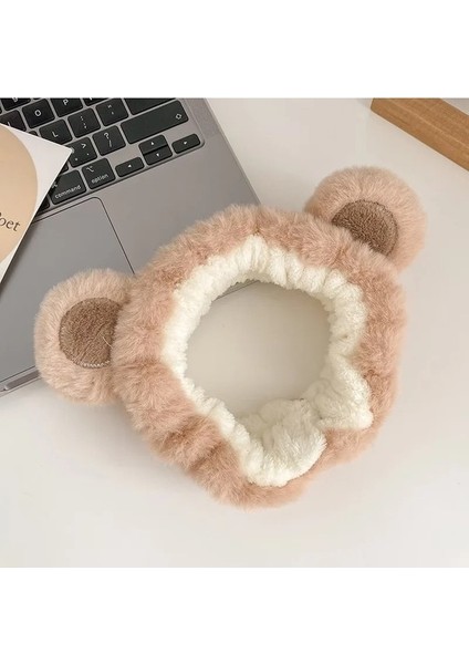 Yeni Çilek Ayı Peluş Saç Halkası Kadın Sonbahar ve Kış Yüz Yıkama Saç Bandı Bileklik (Yurt Dışından)