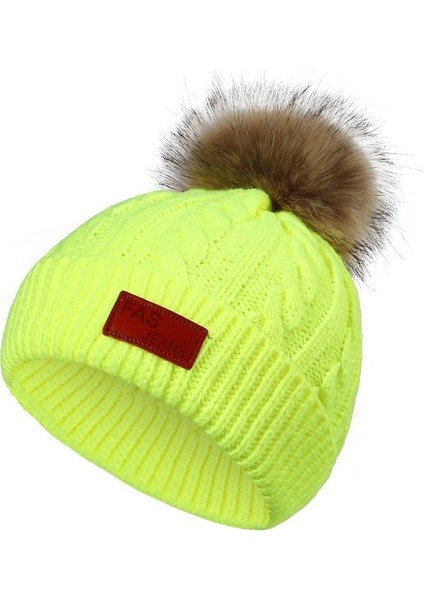 Kış Kalın Rahat ve Basit Şapka Bebek Beanie Şapka (Yurt Dışından)